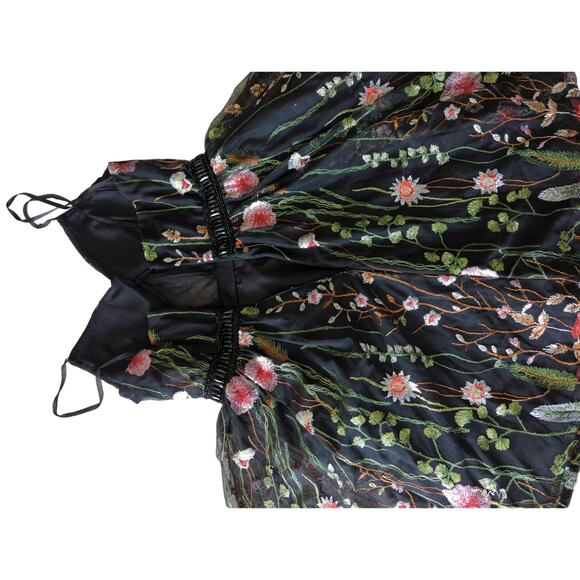 Gigi's Closette Glendale MacDuggal Style Flower Embroidered A Line Dress Size 6 - Picture 5 of 10